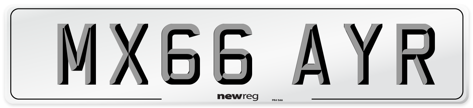 MX66 AYR Number Plate from New Reg
